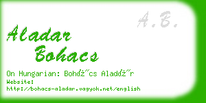 aladar bohacs business card